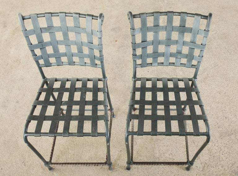 Set of Five Brown Jordan Florentine Aluminum Counter Barstools at