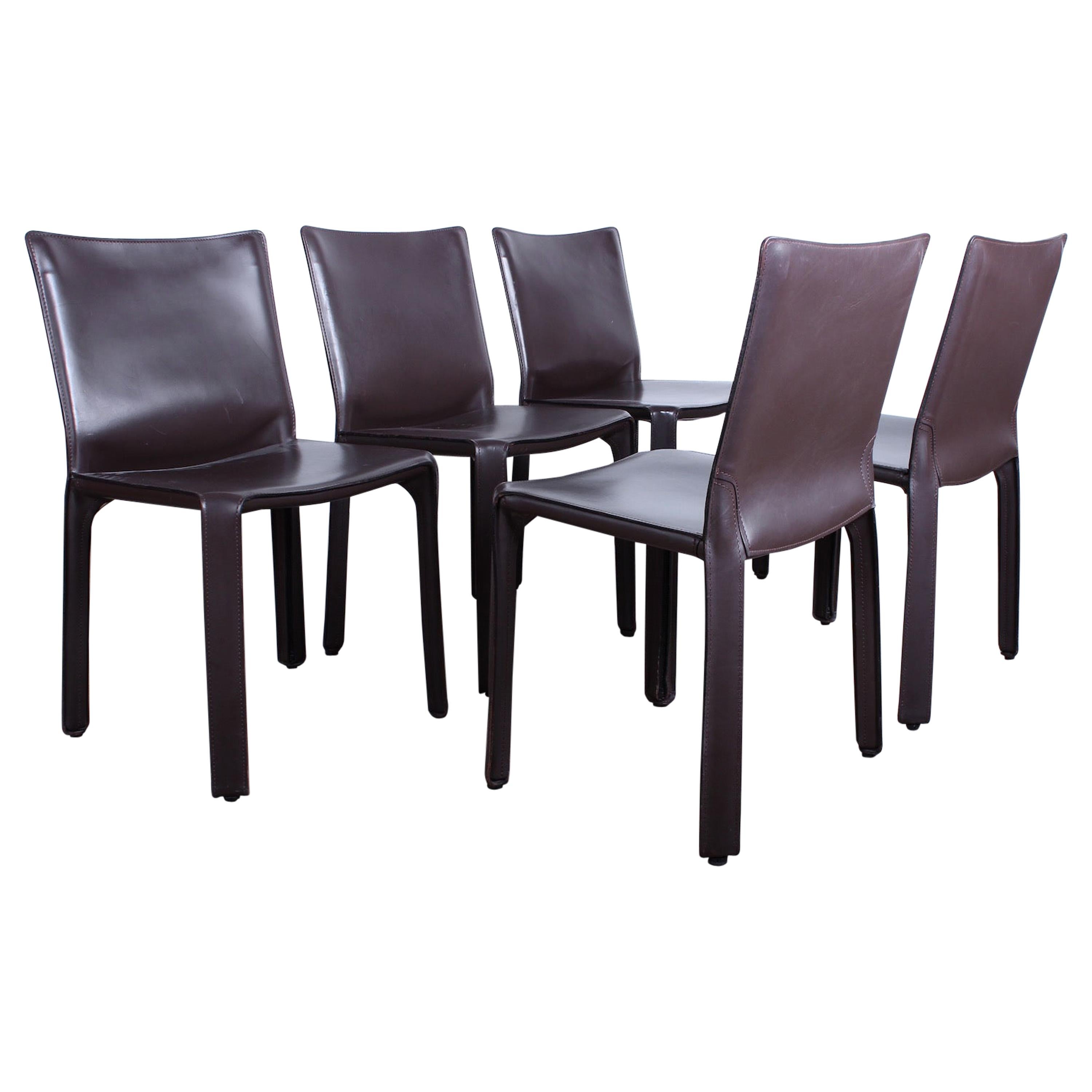 Set of Five Cab Chairs by Mario Bellini