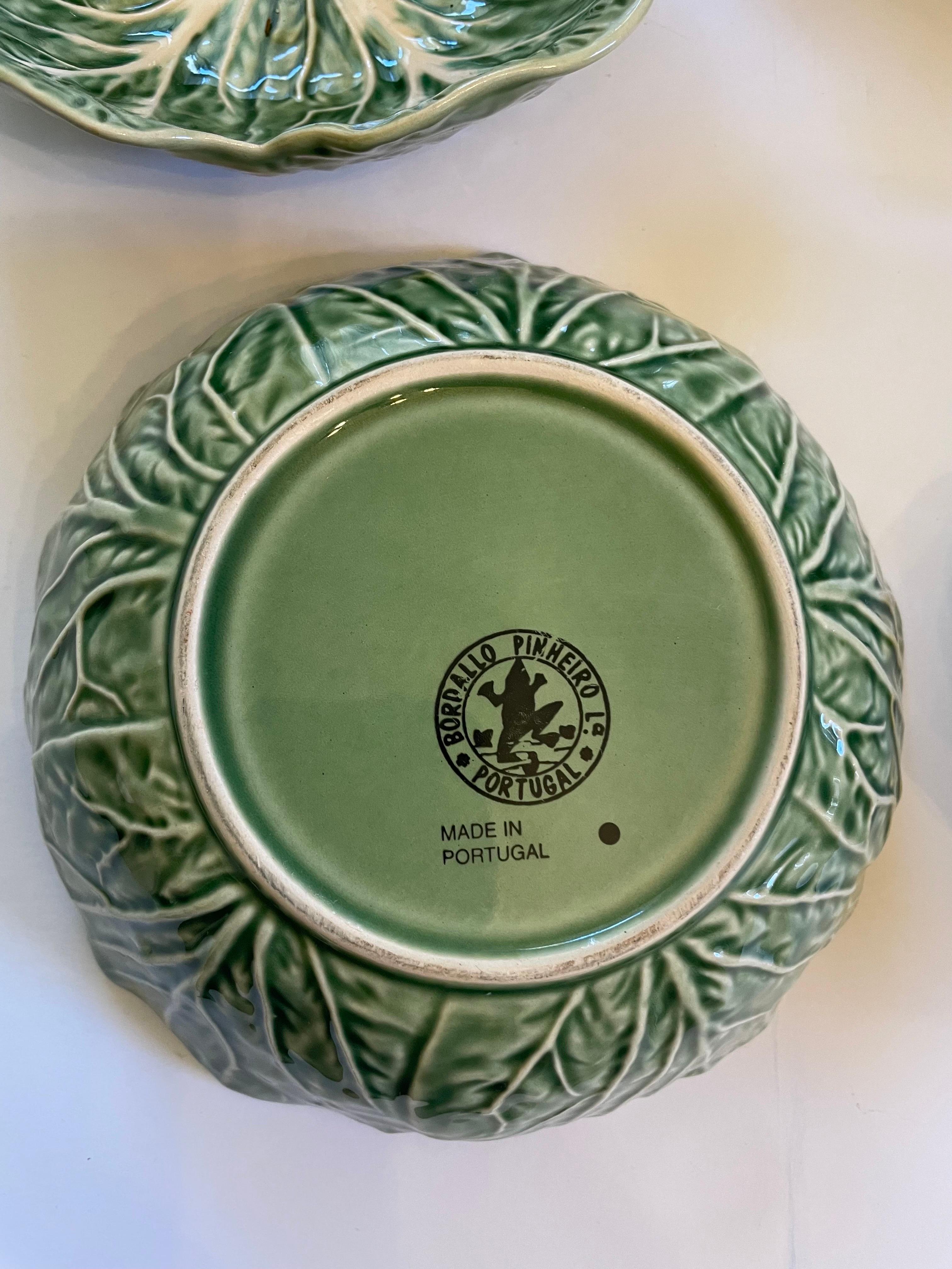 Set Of Five Cabbage Pattern Bowls by Bordallo Pinheiro, Portugal 5
