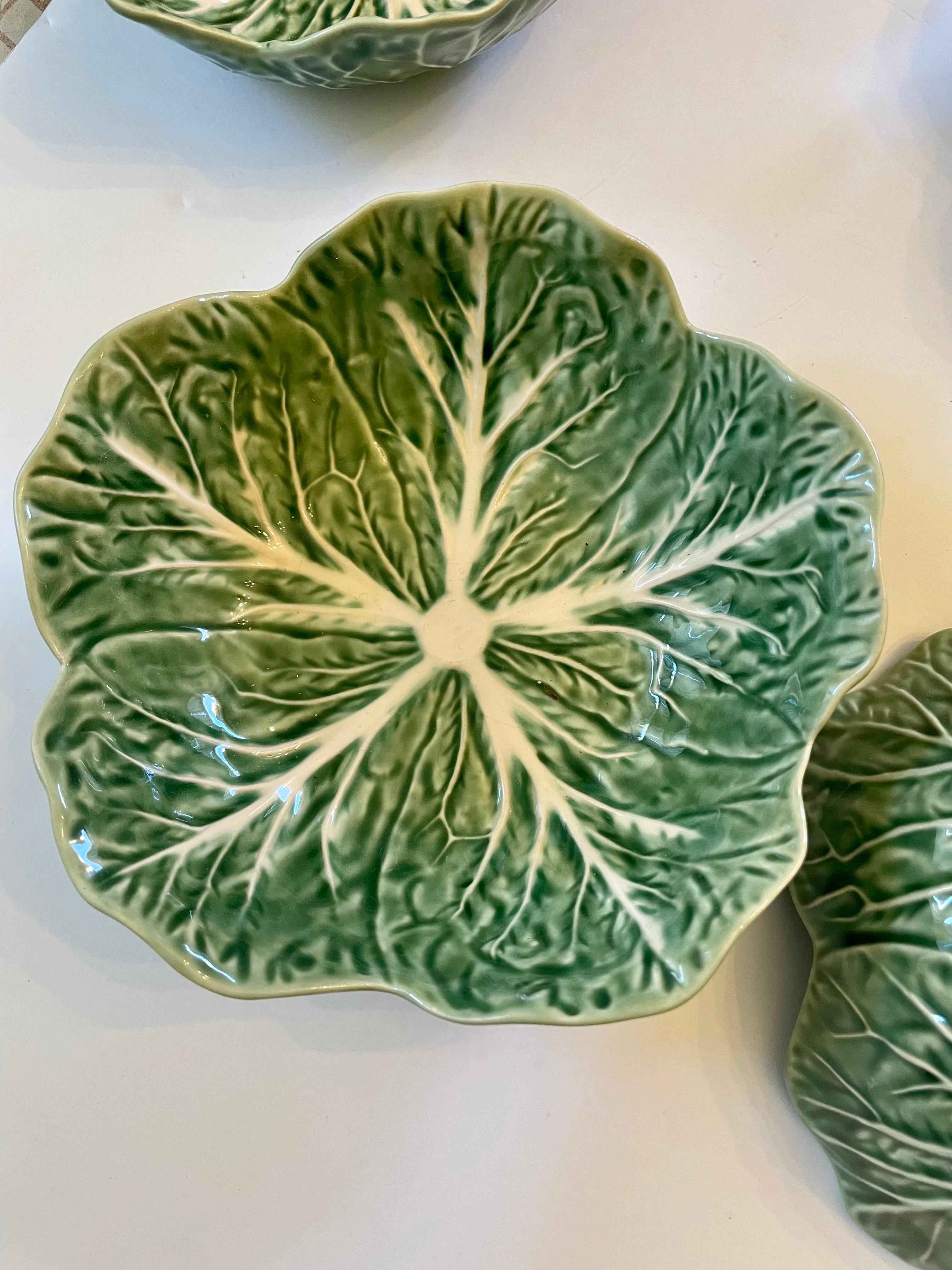 Portuguese  Set Of Five Cabbage Pattern Bowls by Bordallo Pinheiro, Portugal