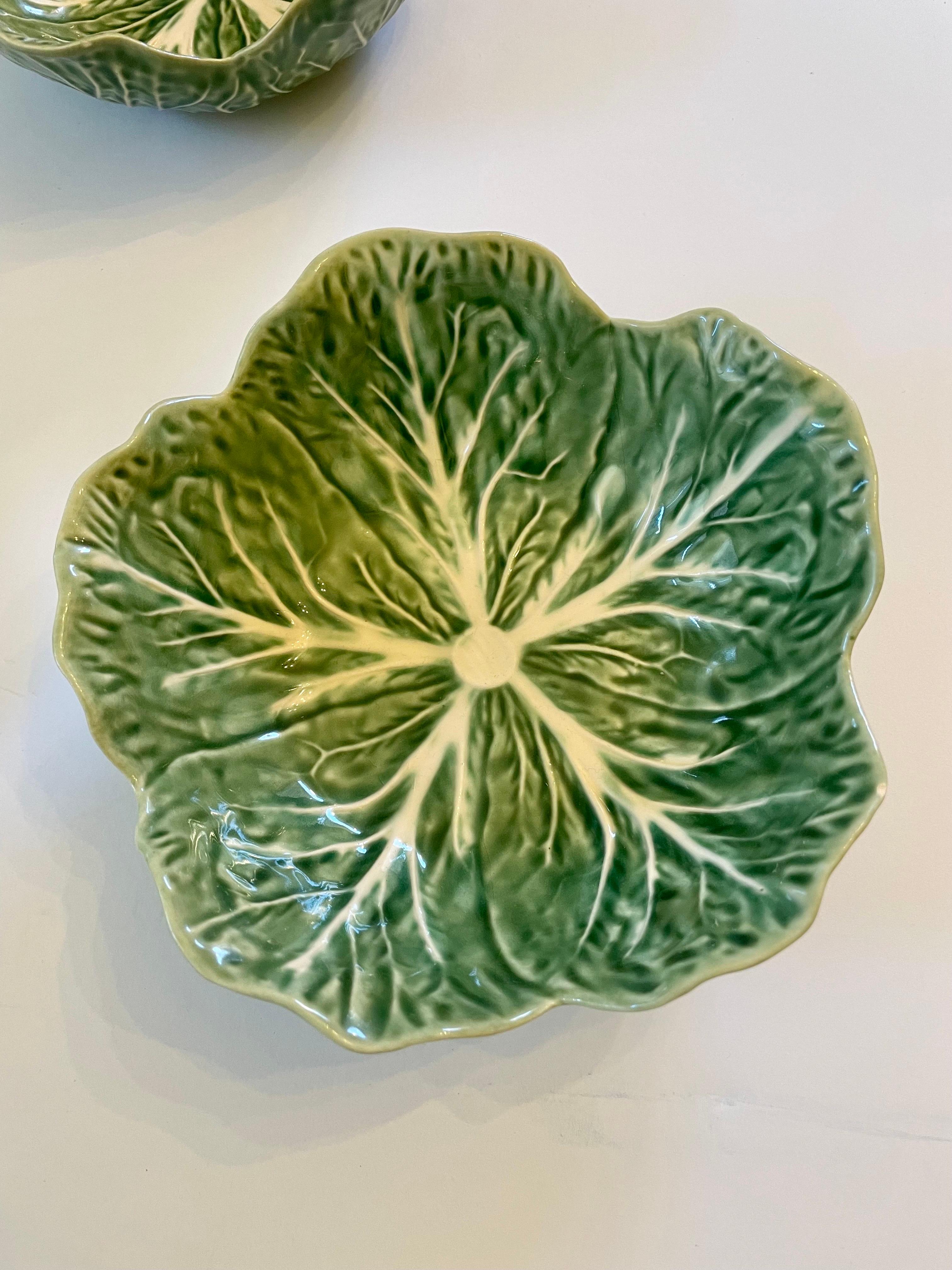  Set Of Five Cabbage Pattern Bowls by Bordallo Pinheiro, Portugal In Good Condition In New York, NY