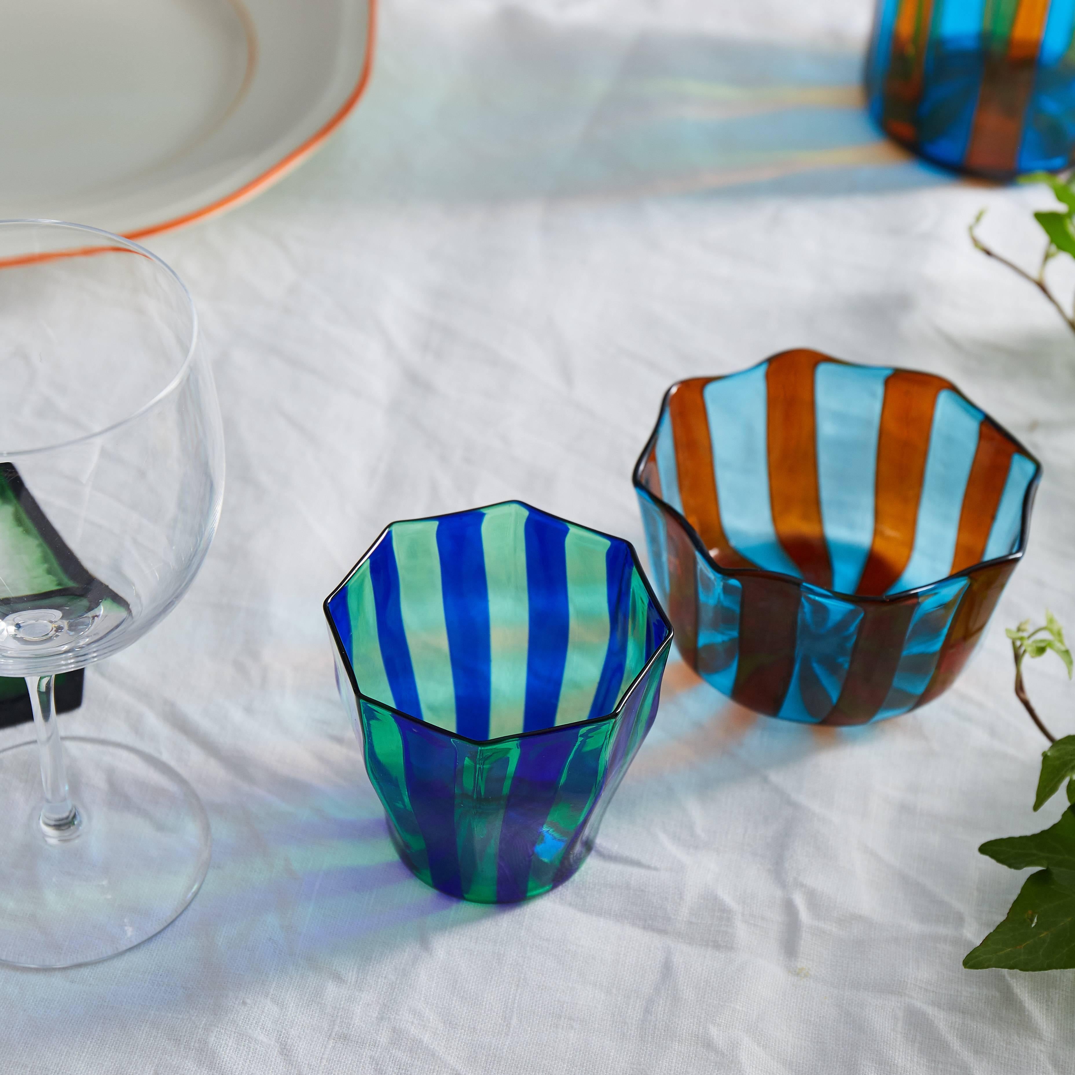 striped murano glass tumblers