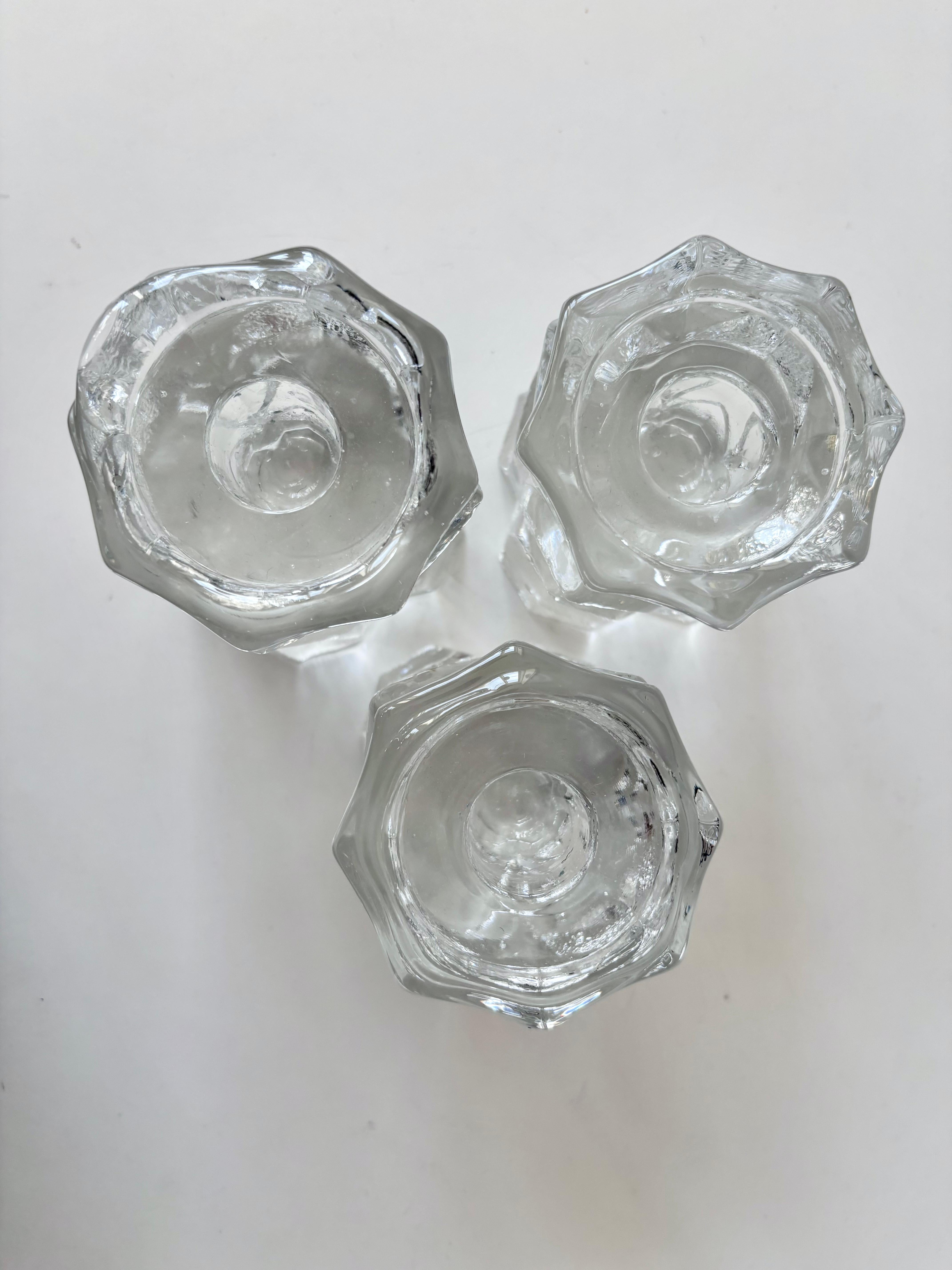 Set of Five “Capella” Crystal Candle Holders by Orrefors, Sweden For Sale 4