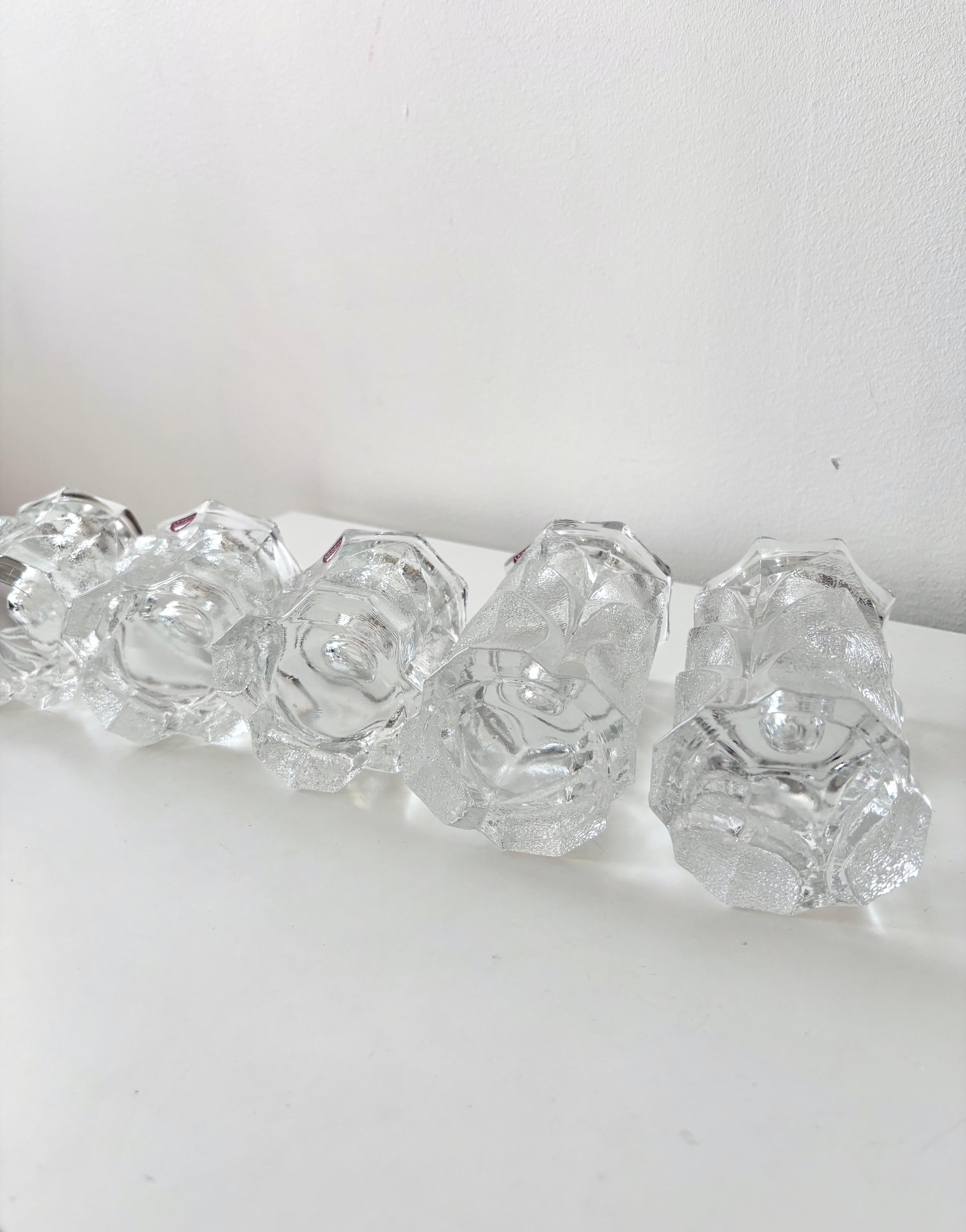 Set of Five “Capella” Crystal Candle Holders by Orrefors, Sweden For Sale 6
