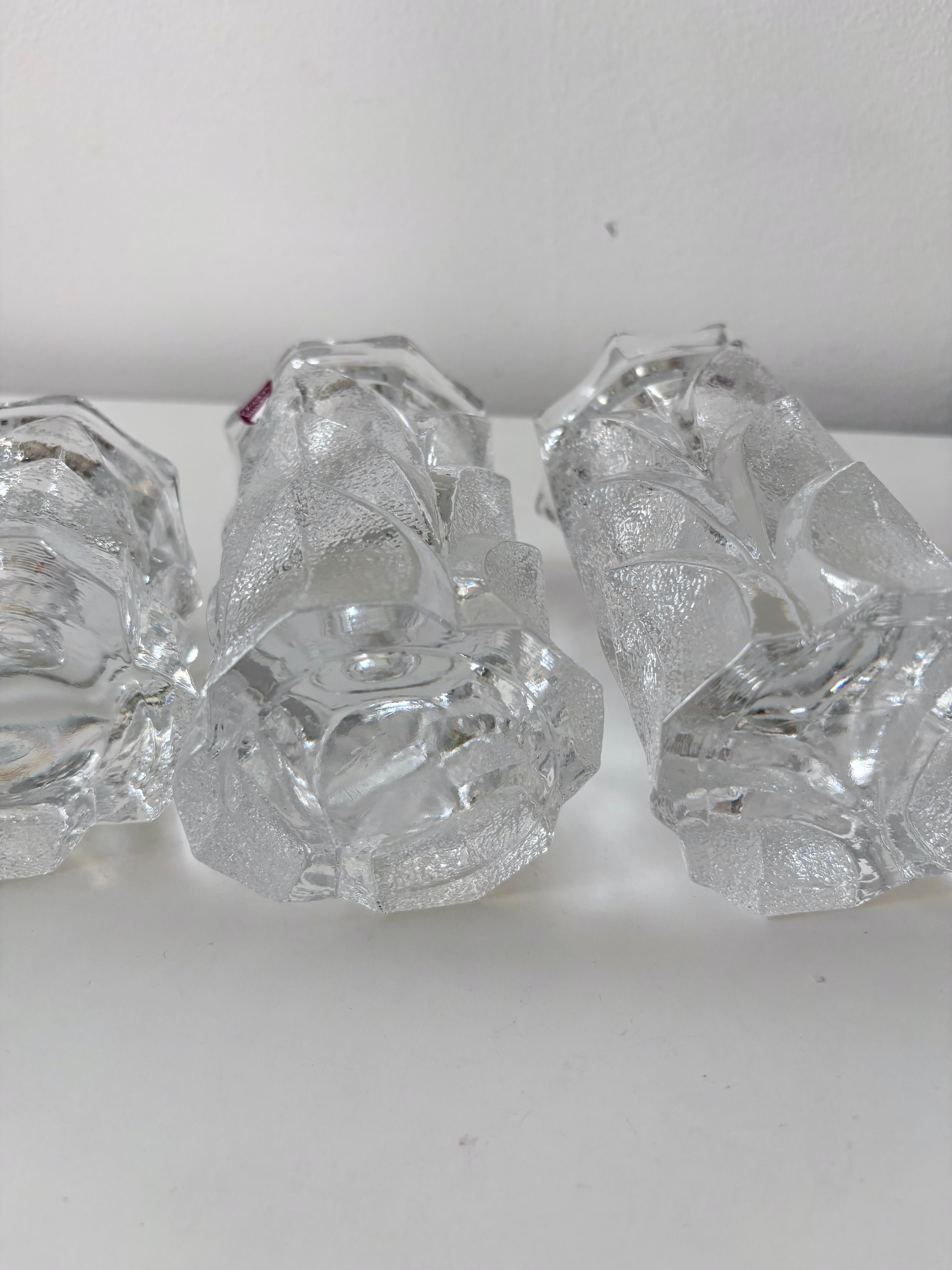 Set of Five “Capella” Crystal Candle Holders by Orrefors, Sweden For Sale 7