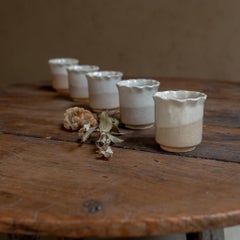 Set of Five Ceramic Cups by Kitaoji Rosanjin, Japan, Mid-20th Century