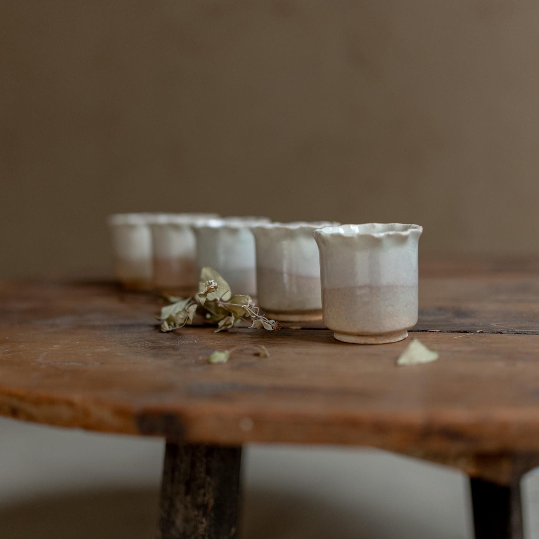 Set di cinque tazze in ceramica di Kitaoji Rosanjin, Giappone, metà del XX secolo in vendita 3