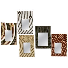 Set of Five Ceramic Mirrors by Hervé Taquet, 2019