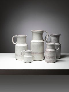 Set of Five Ceramic Pitchers by Alessio Tasca, Italy, 1970s