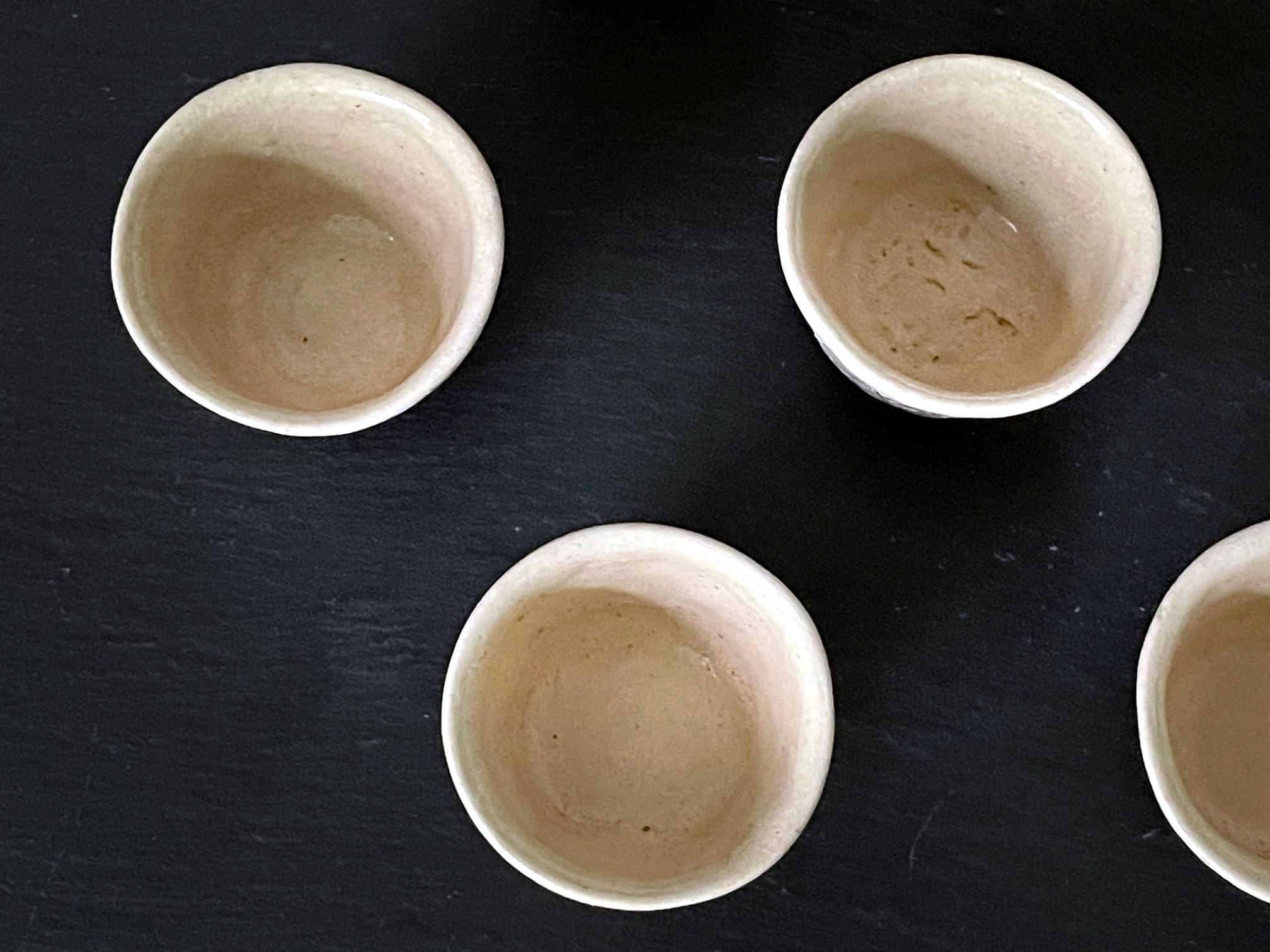 Set of Five Ceramic Tea Cups by Otagaki Rengetsu For Sale 7