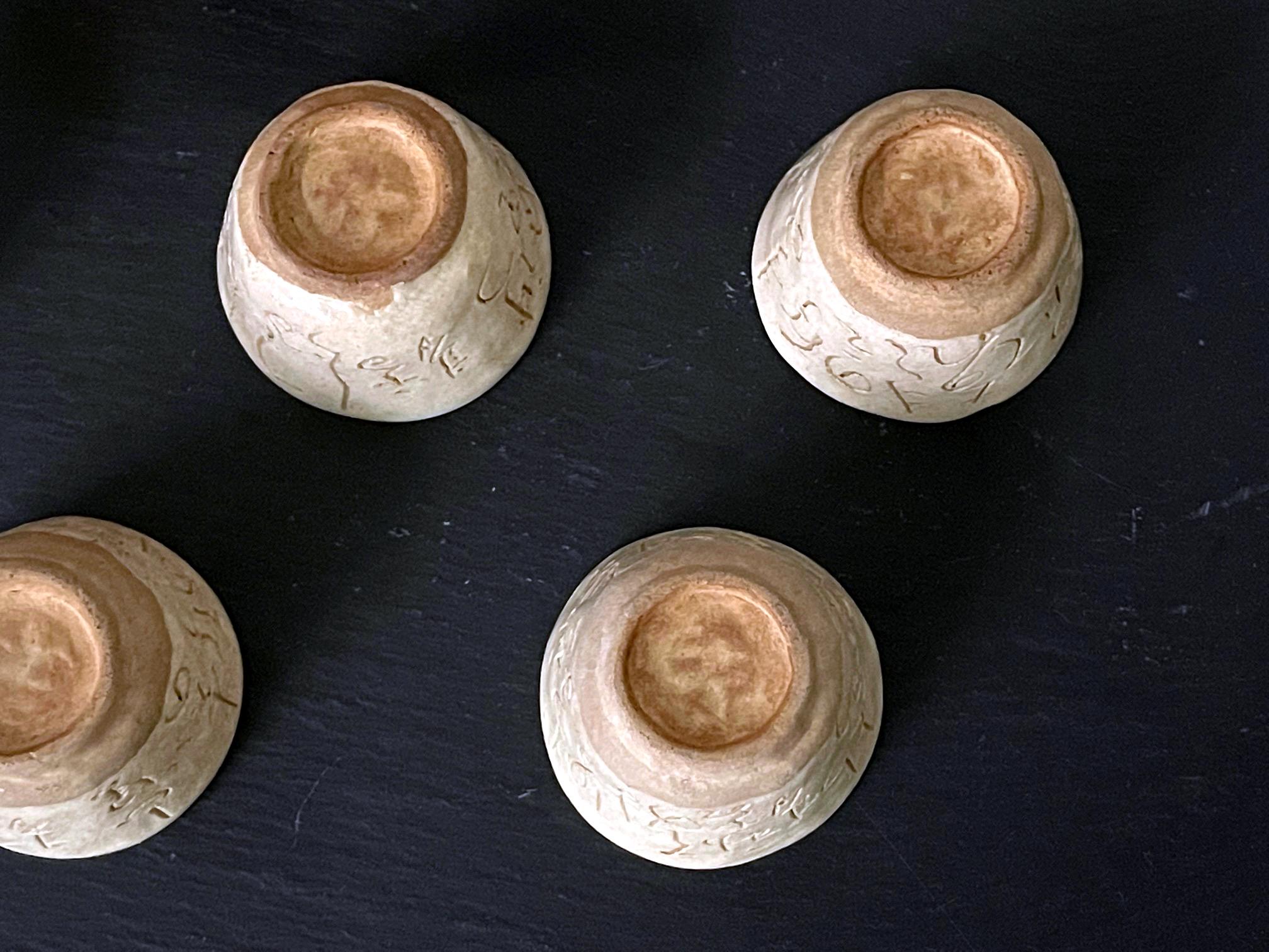 Set von fünf Teebechern aus Keramik von Otagaki Rengetsu im Angebot 10