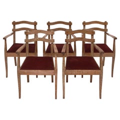 Vintage Set of Five ”Cerused” Armchairs