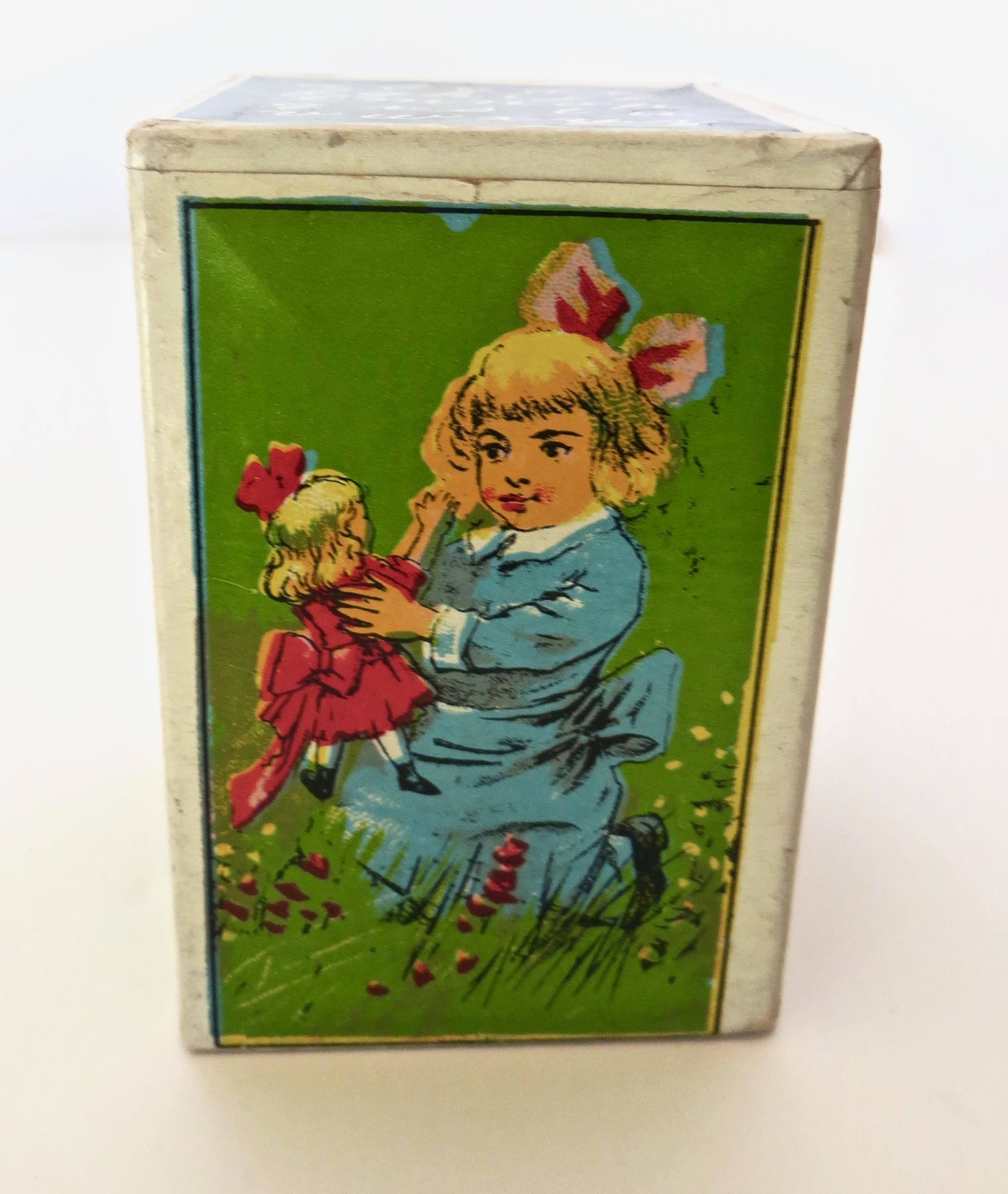 Set of Five Children's Lithographed Alphabet Nesting Blocks, American Circa 1915 For Sale 5