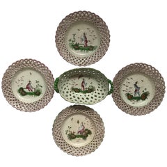 Set of Five Chinoiserie Faience Dishes