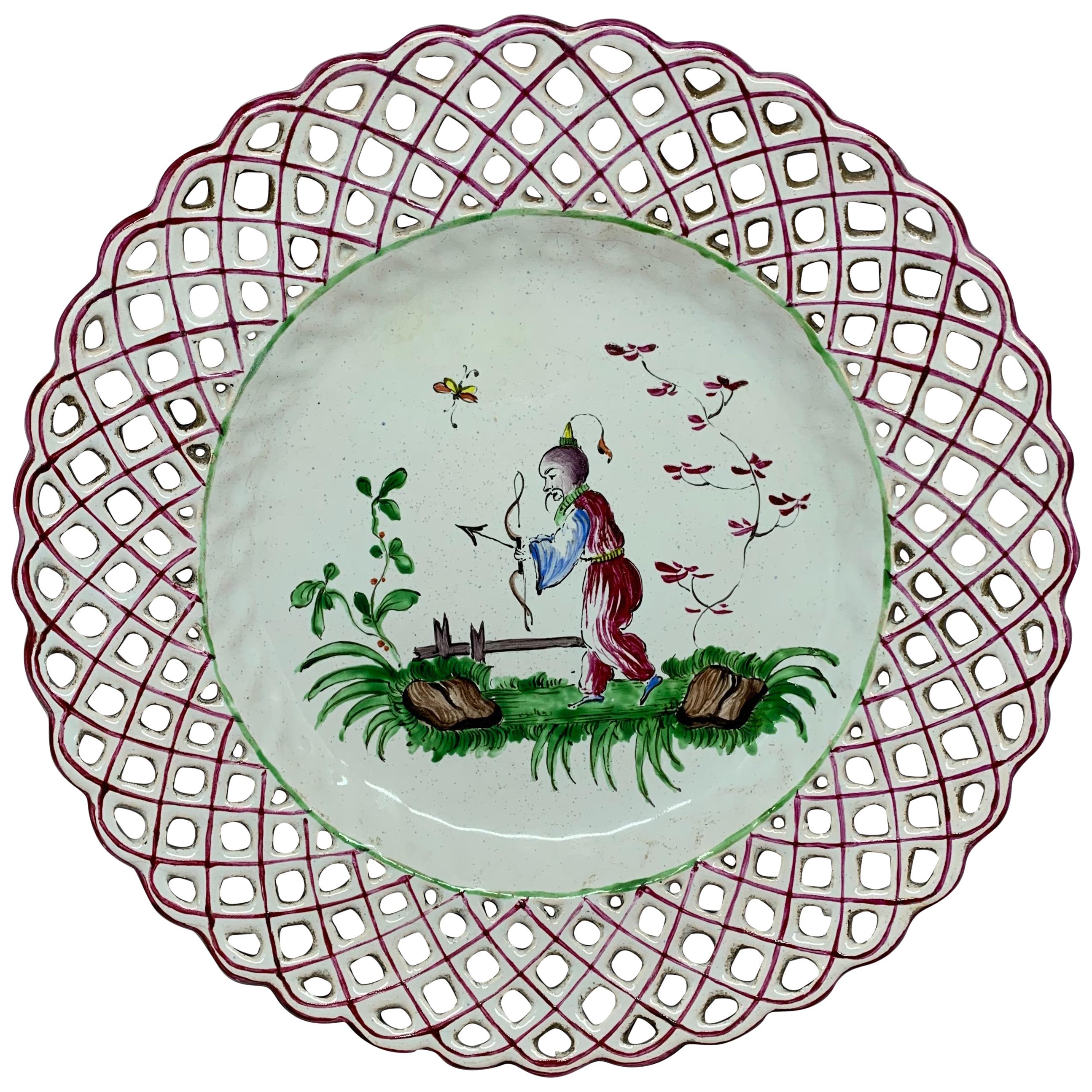 Juego de cinco platos de loza chinesca