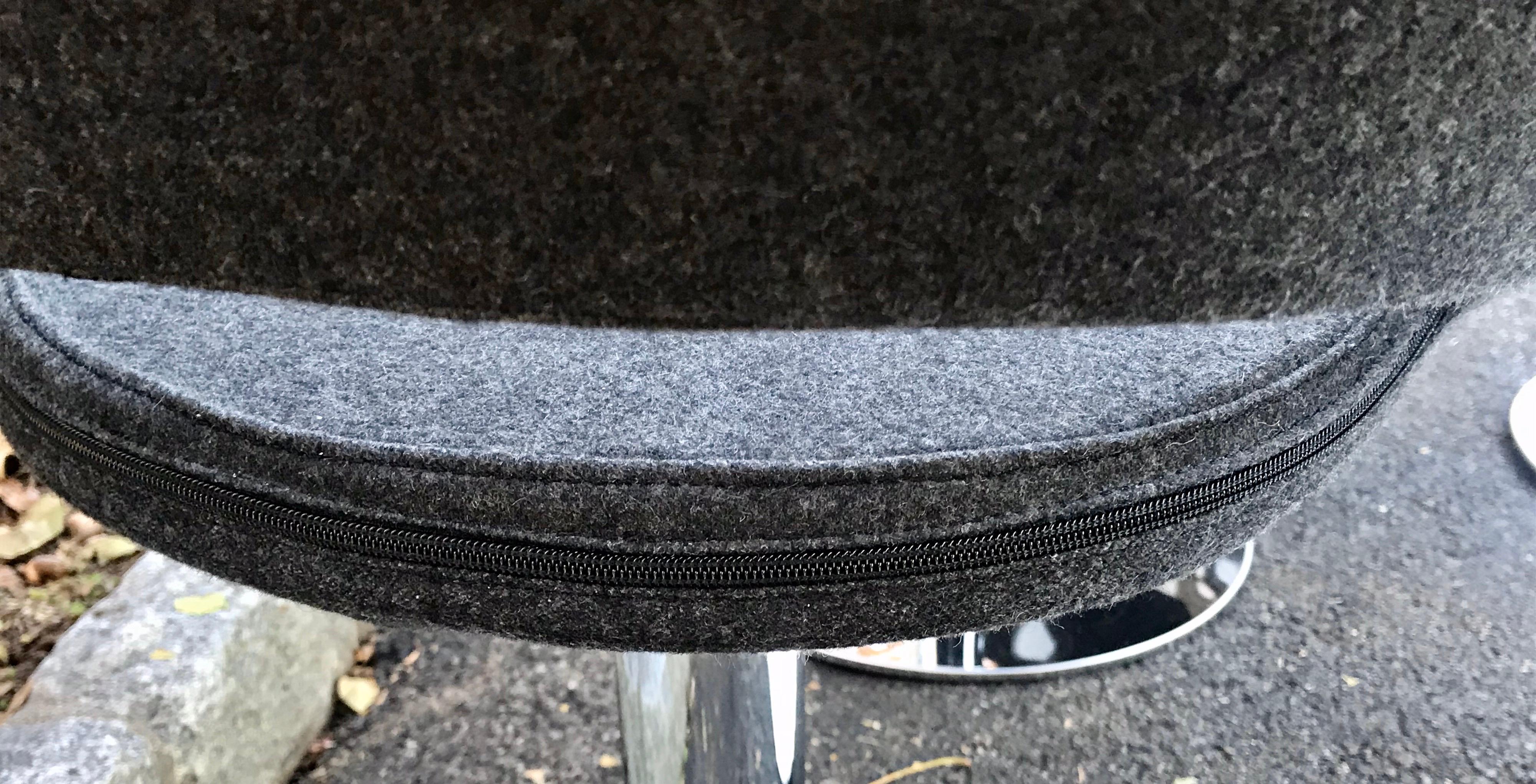 Chaises de salle à manger italiennes à base pivotante chromée, style B&B Italia, tissu gris anthracite 1