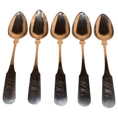 Set of Five Coin Silver Spoons