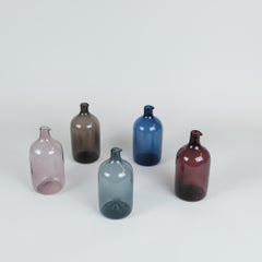 Set of Five Colourful Timo Sarpaneva Bird Bottles for Iittala 1950s