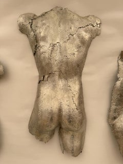 Conjunto de cinco esculturas de pared contemporáneas de torso deconstruido de aluminio vertido