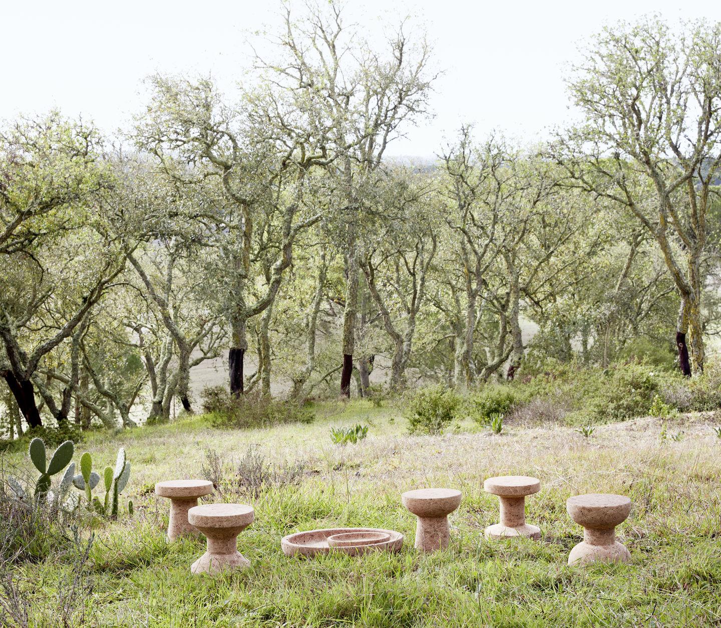 Set of Five Cork Family Stools Designed by Jasper Morrison 3