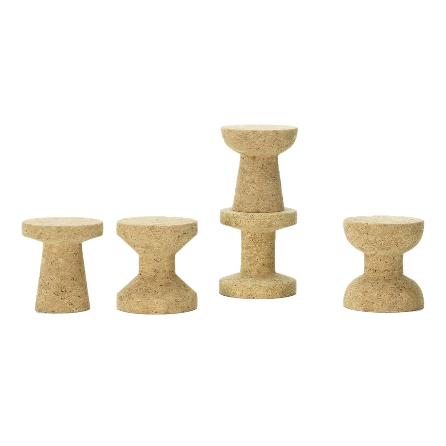 Set of Five Cork Family Stools Designed by Jasper Morrison