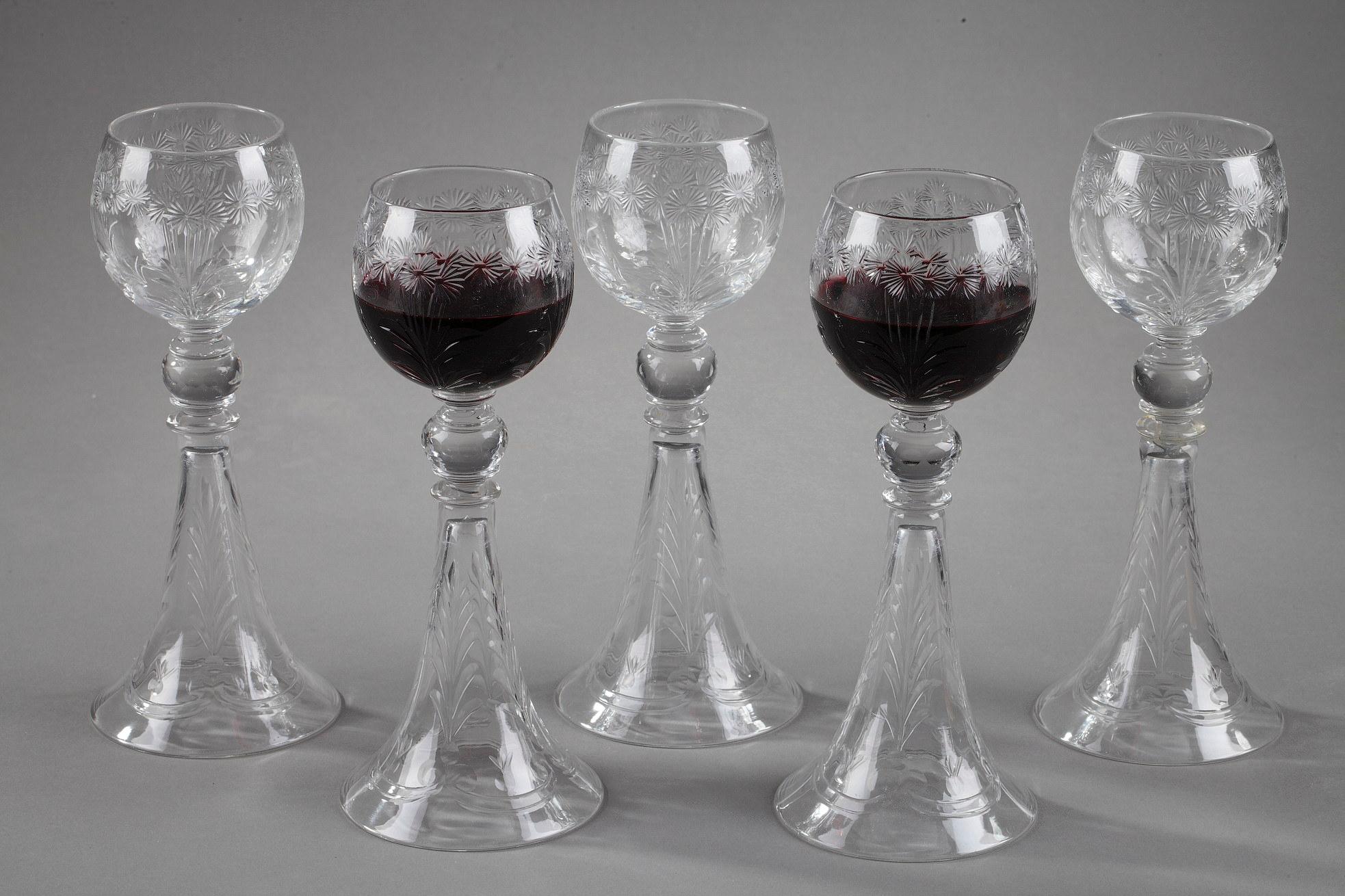 Set of Five Crystal Glasses In Good Condition In Paris, FR