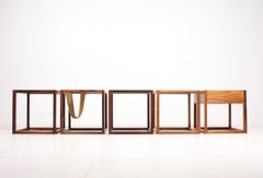 Set of Five Cube Side Tables in Rosewood Designed by Aksel Kjærsgaard, 1960s