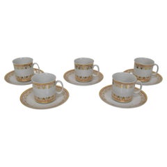Set of Five Cups and Saucers by Company Epiag, circa 1920's