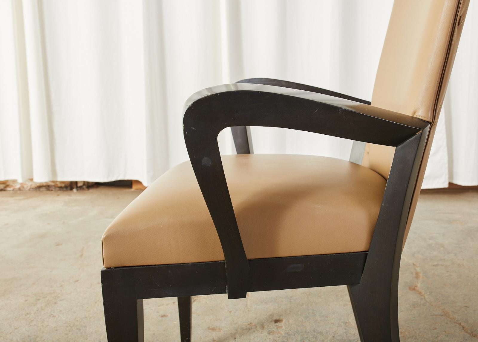 Set of Five Dakota Jackson Cadette Leather Dining Armchairs 3