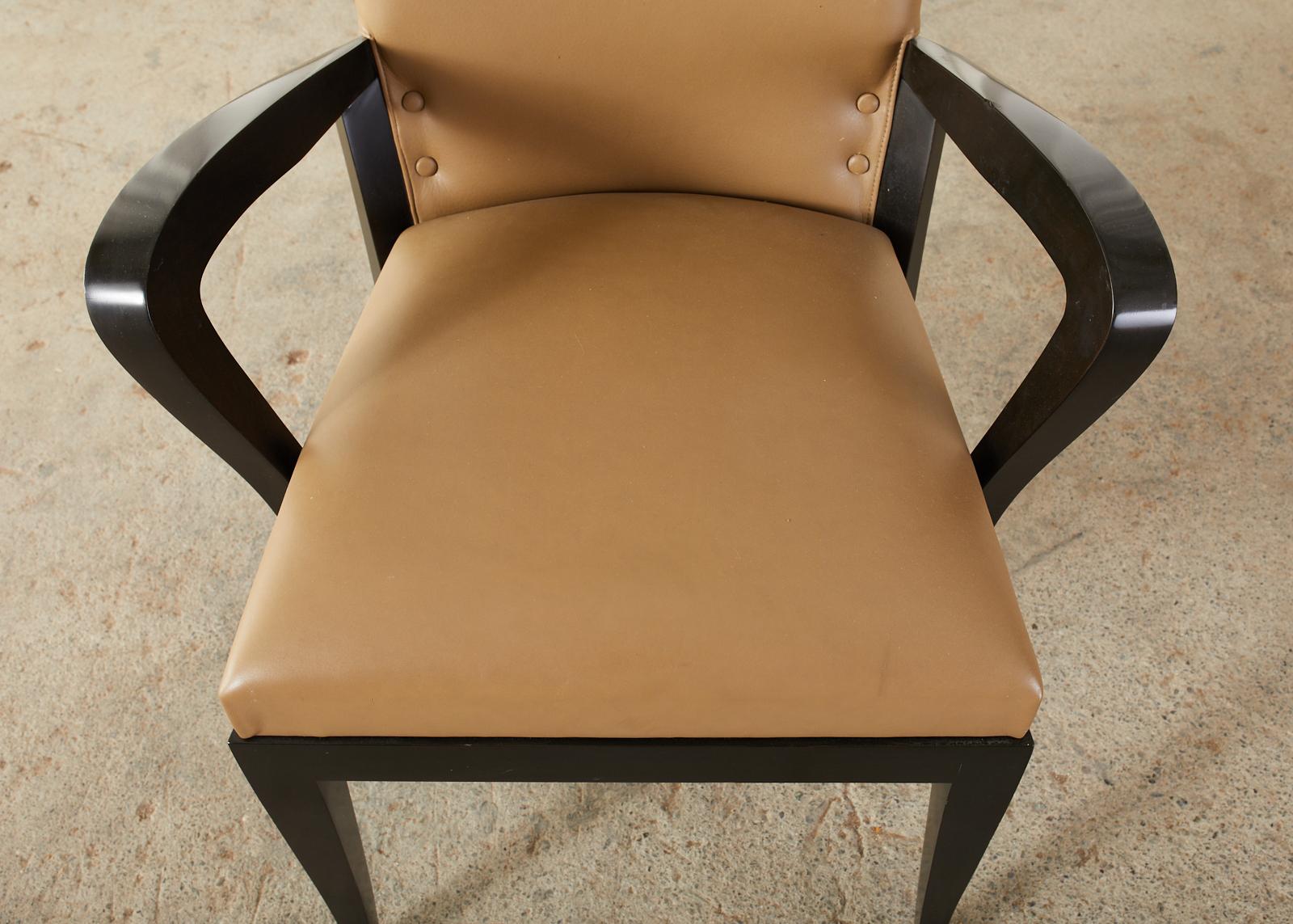 Set of Five Dakota Jackson Cadette Leather Dining Armchairs 6