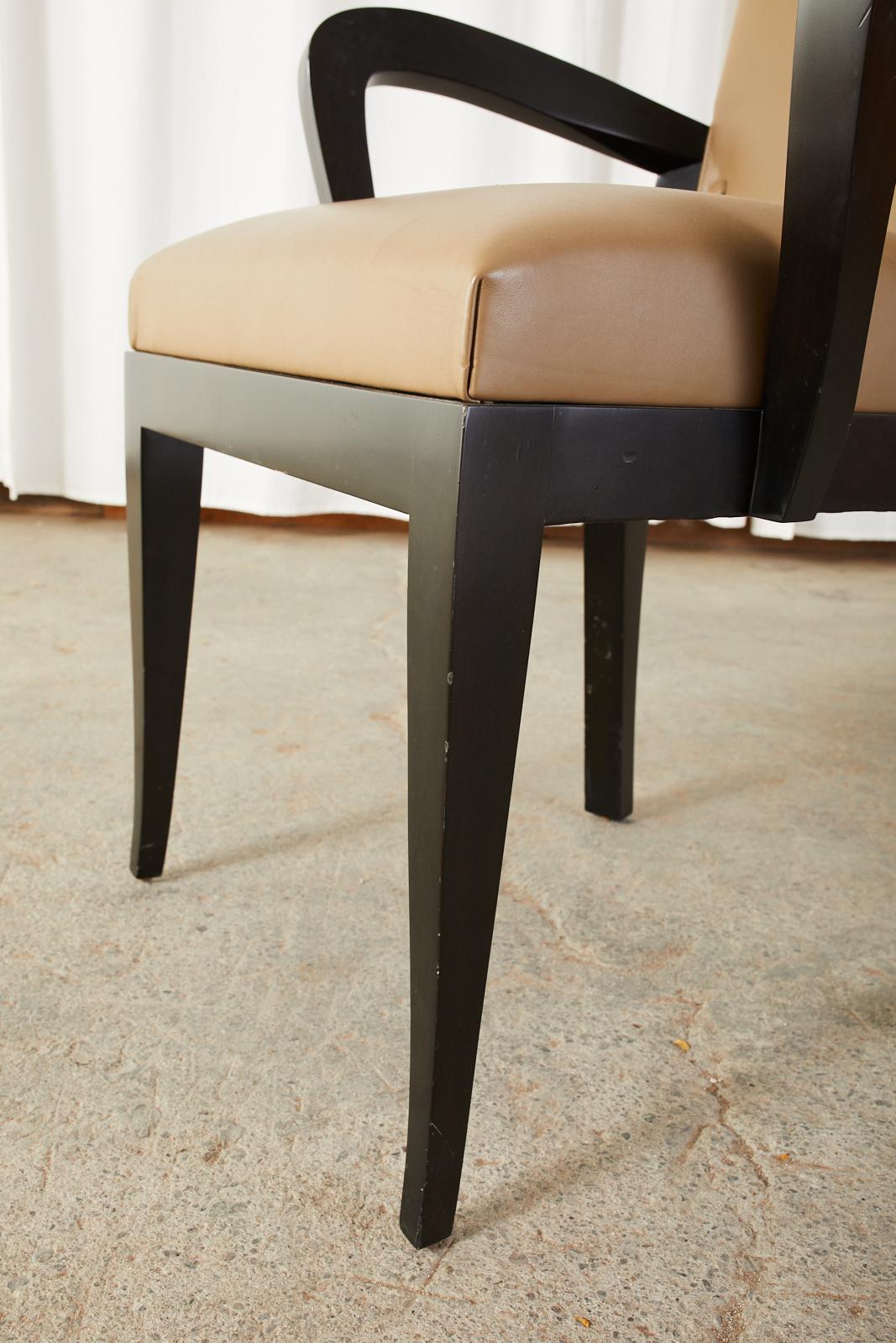 Set of Five Dakota Jackson Cadette Leather Dining Armchairs 9