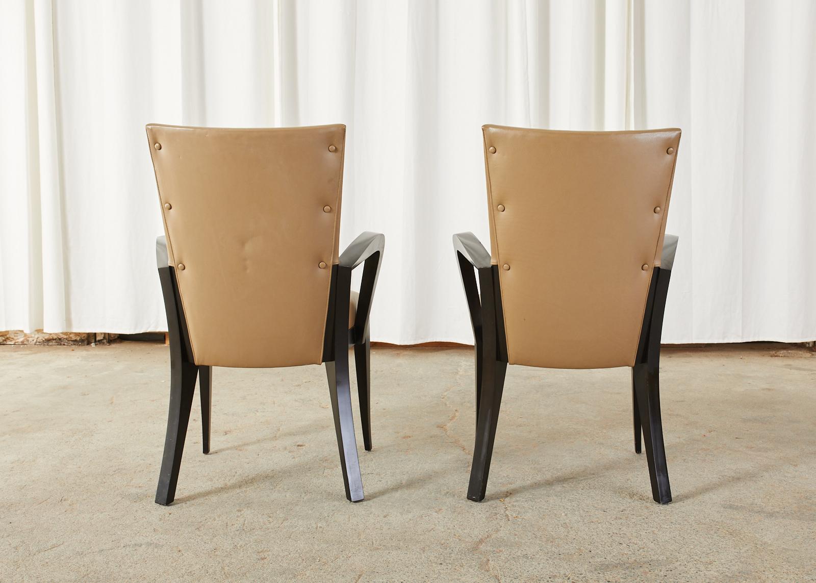 Set of Five Dakota Jackson Cadette Leather Dining Armchairs 11