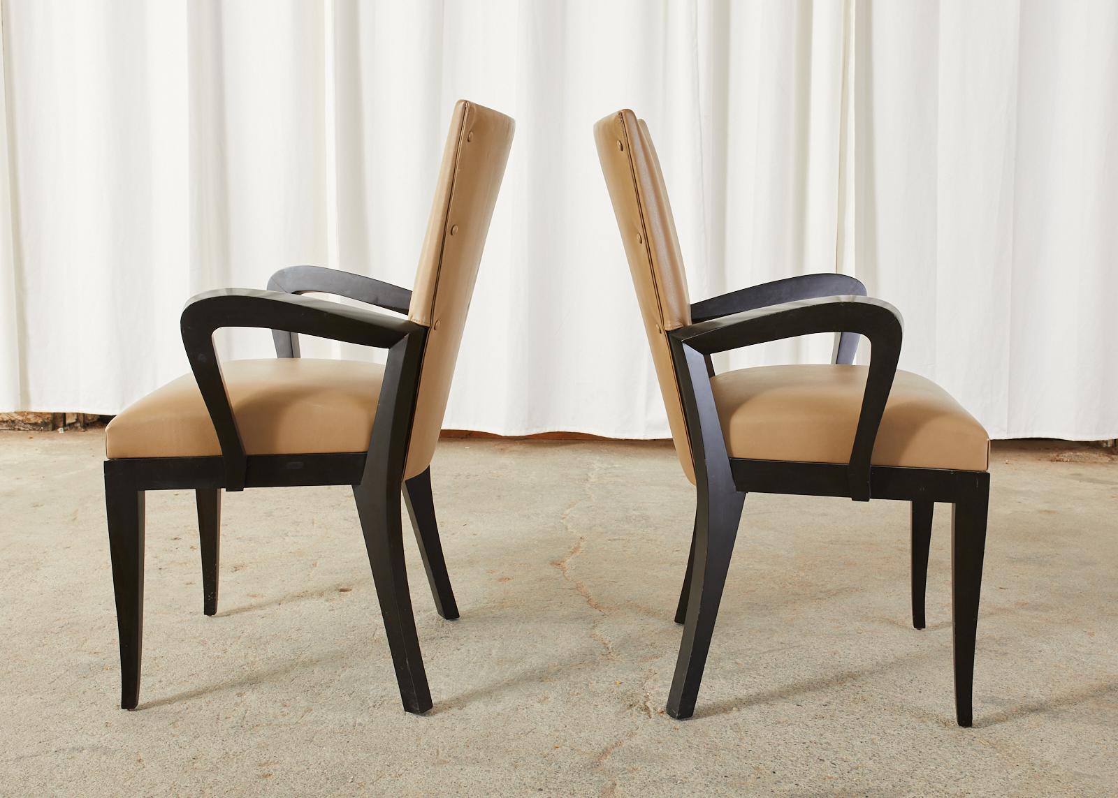 Contemporary Set of Five Dakota Jackson Cadette Leather Dining Armchairs