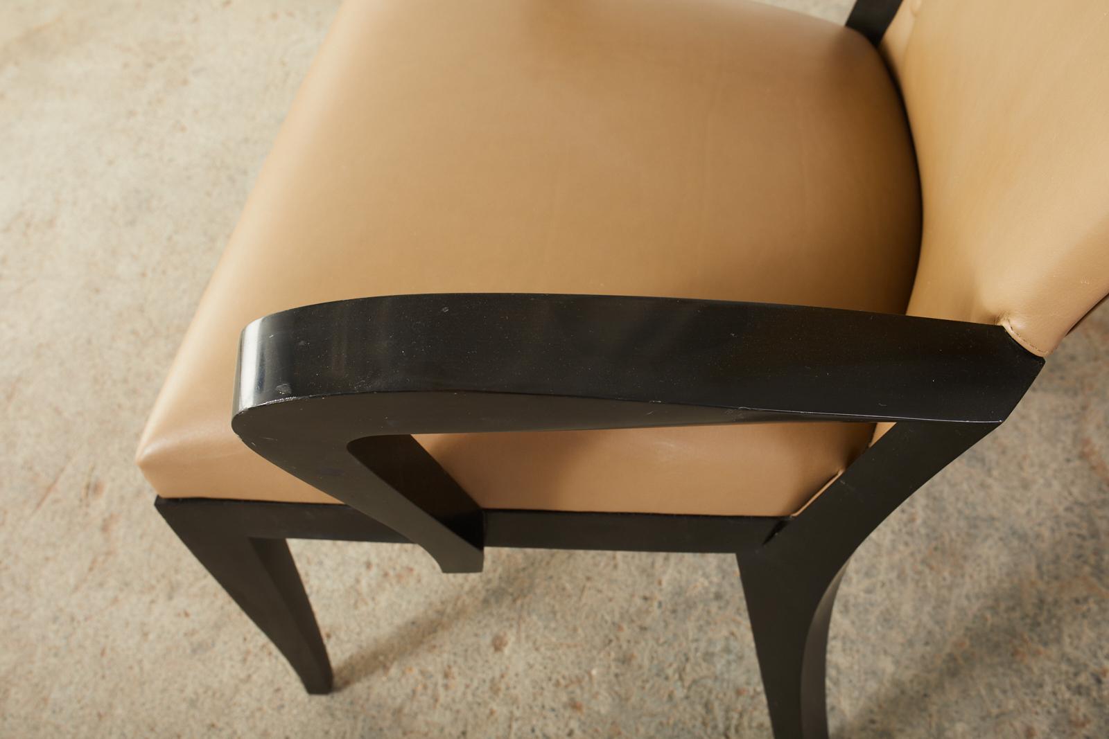 Set of Five Dakota Jackson Cadette Leather Dining Armchairs 1