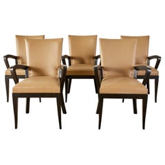 Set of Five Dakota Jackson Cadette Leather Dining Armchairs