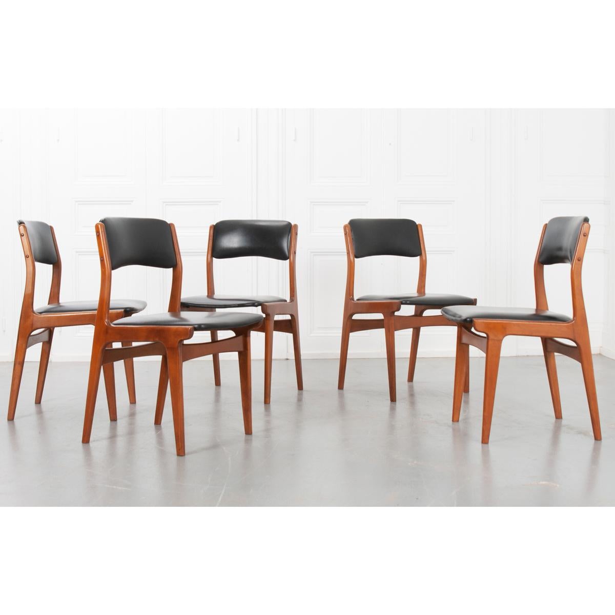 20th Century Set of Five Danish Mid-Century Modern Chairs