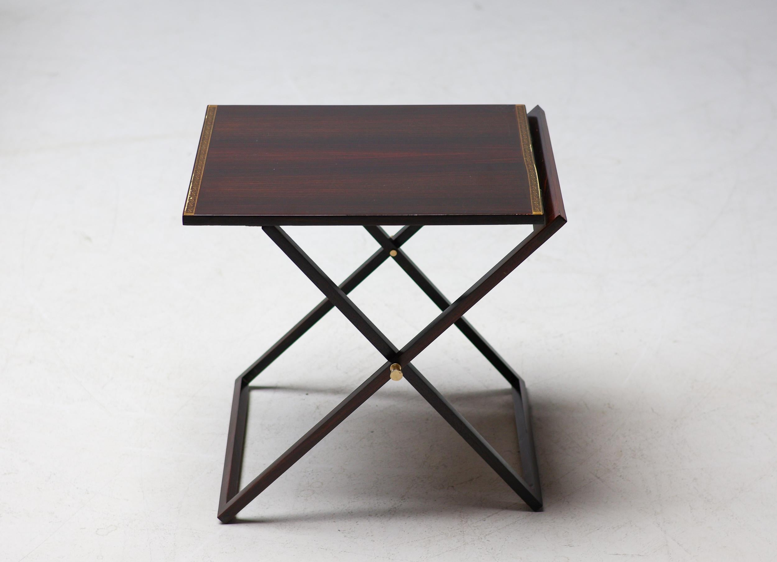 Scandinavian Modern Set of Five Danish Modern Rosewood Tray Tables For Sale