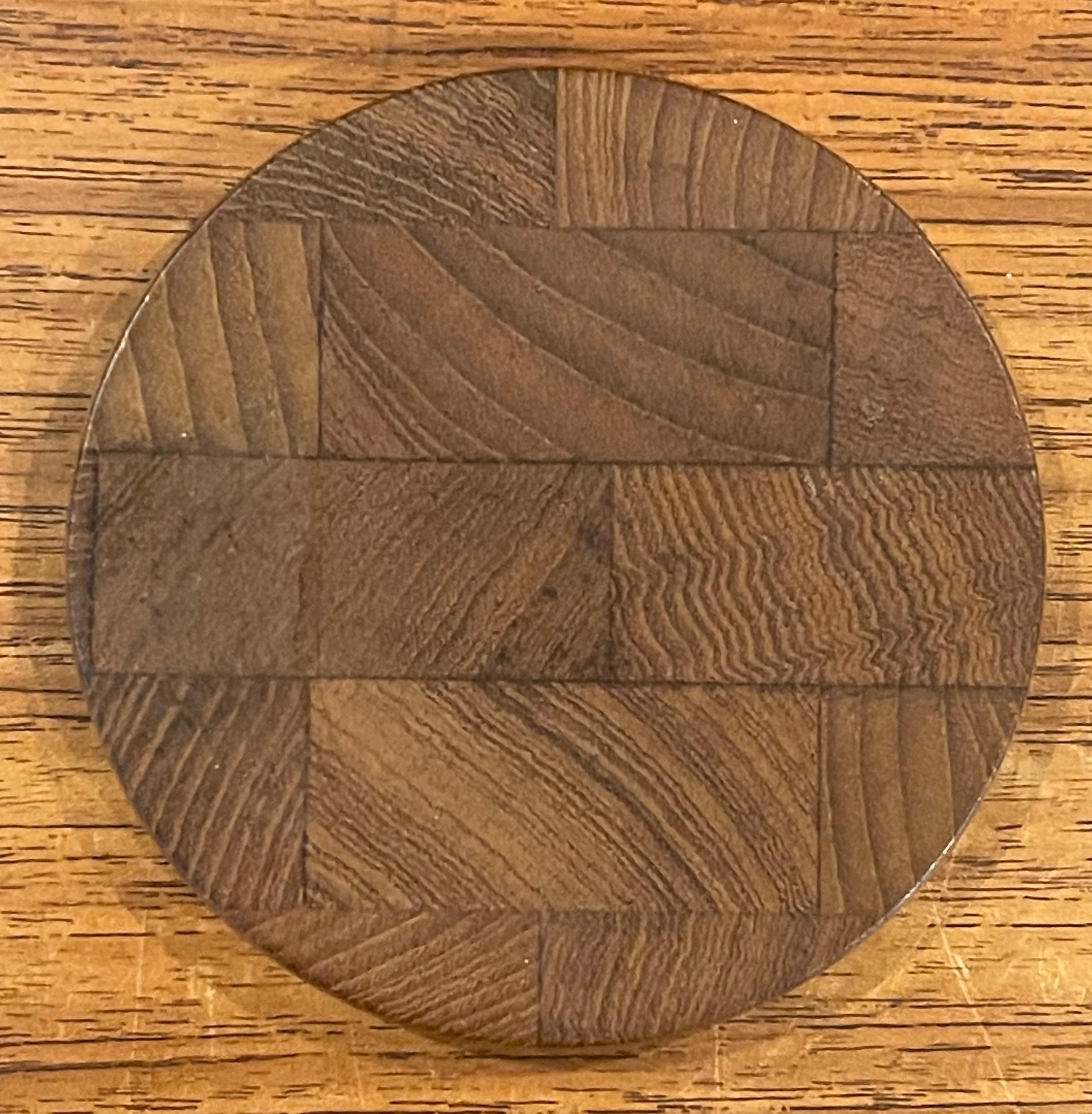 Set of Five Danish Modern Staved Teak Coaster Set by Dansk In Good Condition For Sale In San Diego, CA