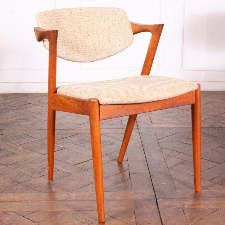Mid-Century Modern Danish Teak 'Model 42' Z Chairs by Kai Krisrtiansen 5 available 