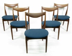 Set of Five Danish Walnut Dining Chairs by Kurt Ostervig