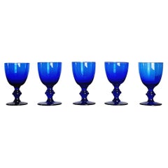 Set of Five Dark Blue Glasses