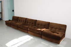 Set of five dark brown modular sofa elements, by Mario Bellini for C&B Italia