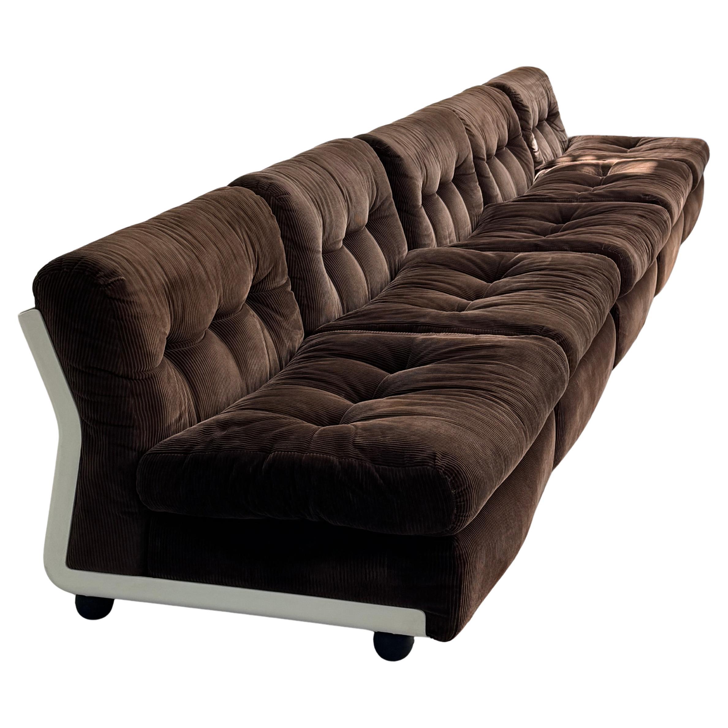 Set of five dark brown modular sofa elements, by Mario Bellini for C&B Italia. en vente