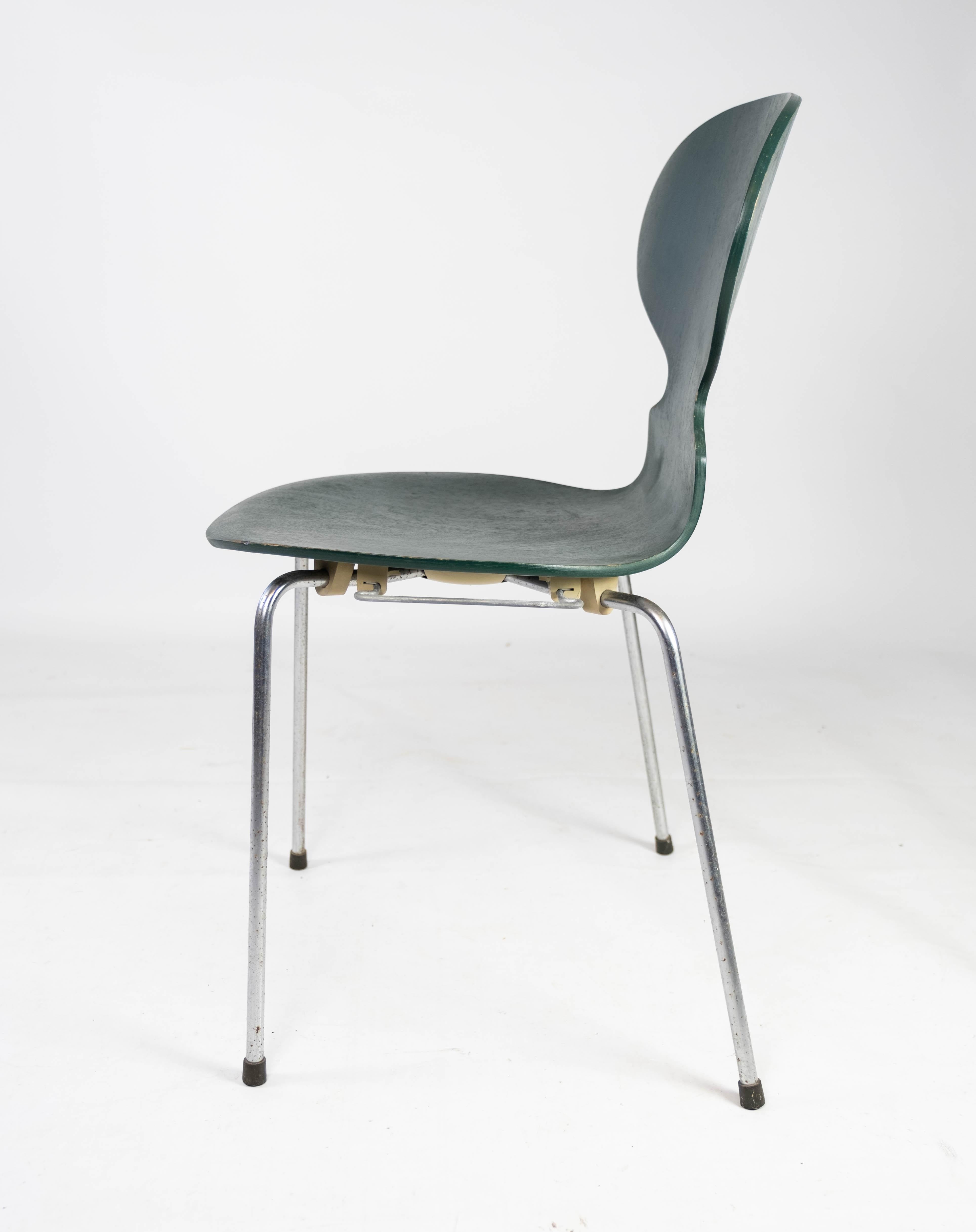Set of Five Dark Green Ant Chairs, Model 3101, Designed by Arne Jacobsen, 1960s 3