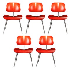 Set of Five 'DCM' Dining Chairs by Charles Eames for Herman Miller, Signed