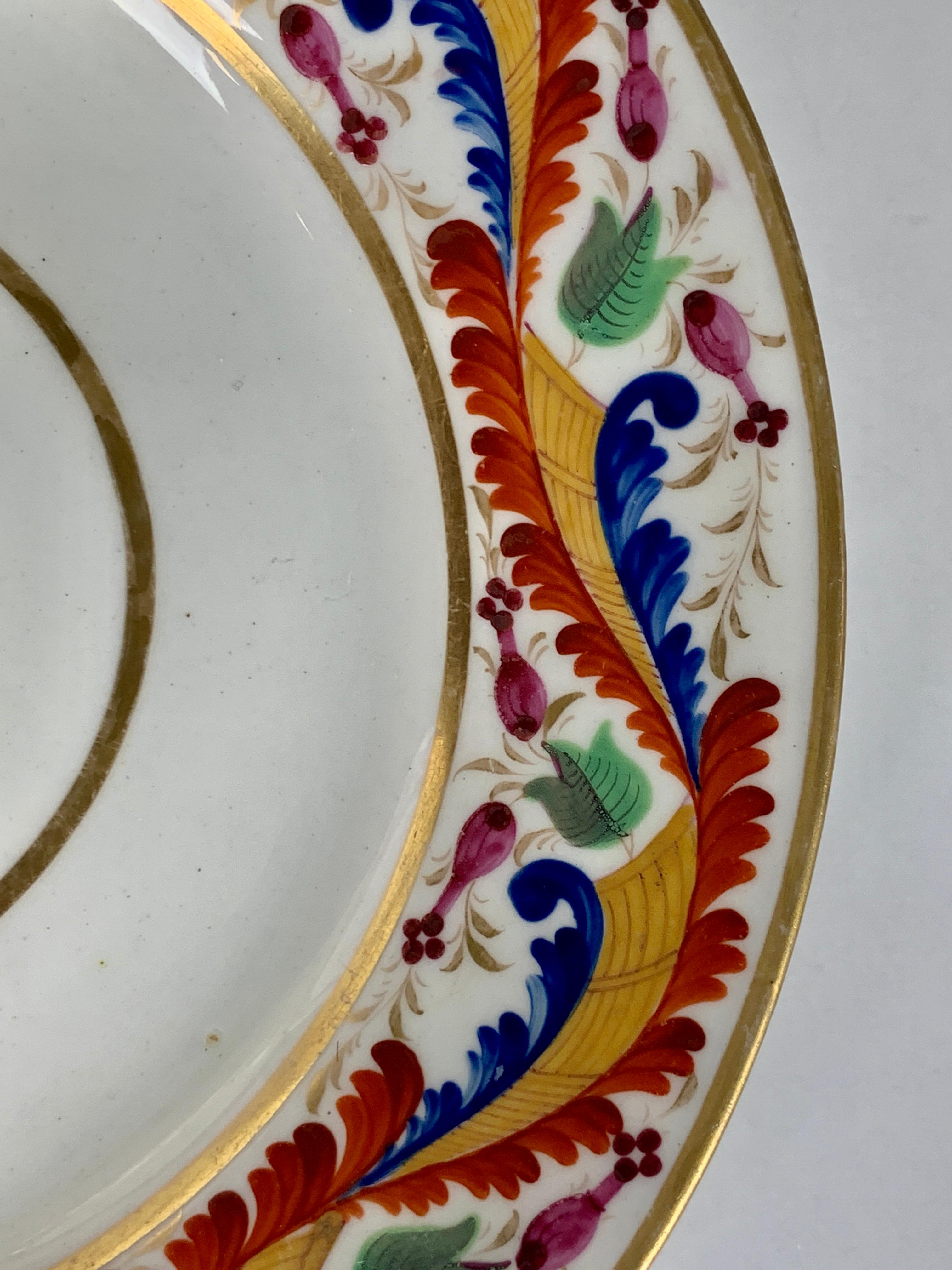 Set of Five Derby Dishes Hand-Painted in England, circa 1810 In Excellent Condition In Katonah, NY
