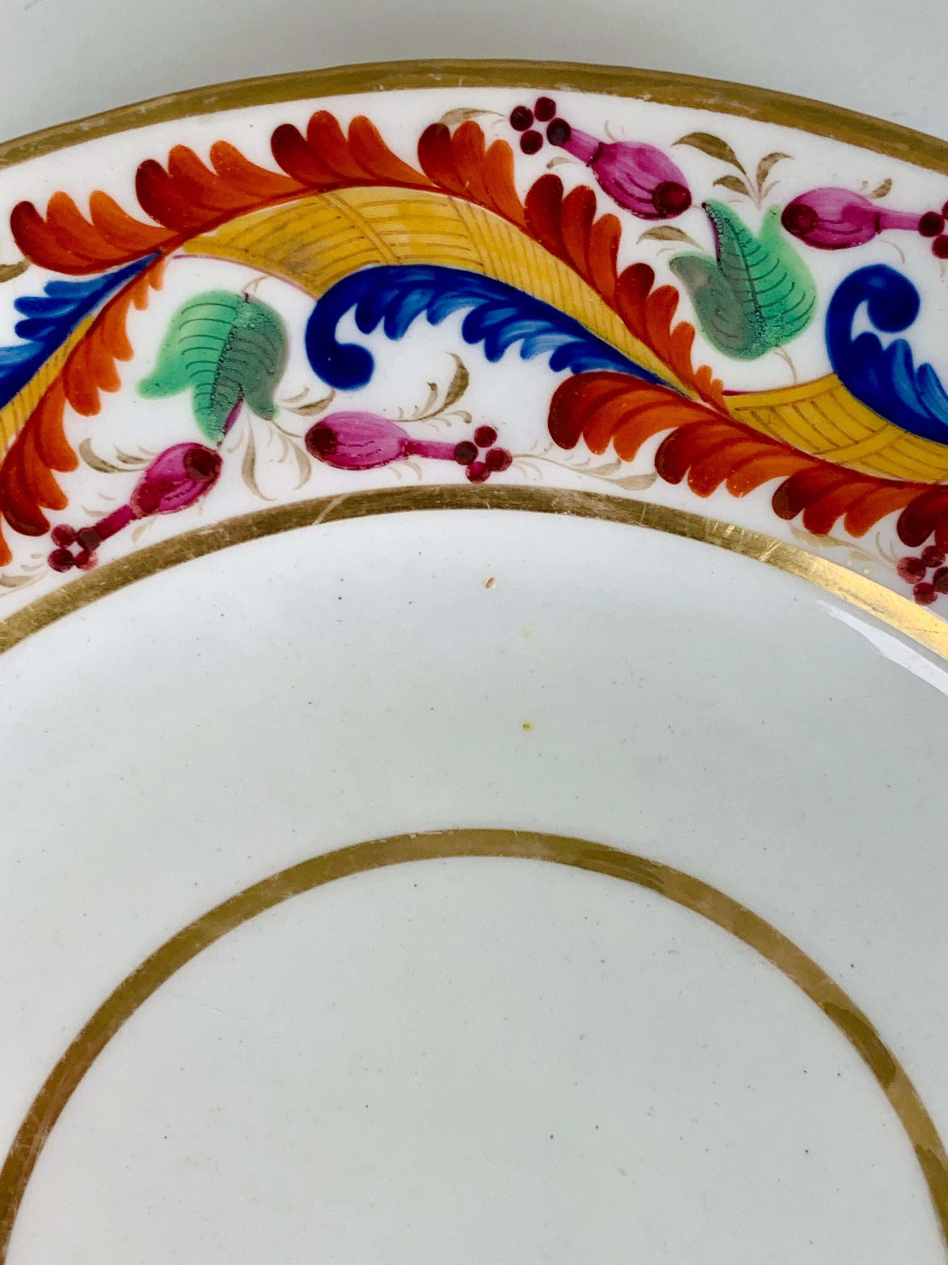 Set of Five Derby Dishes Hand-Painted in England, circa 1810 1