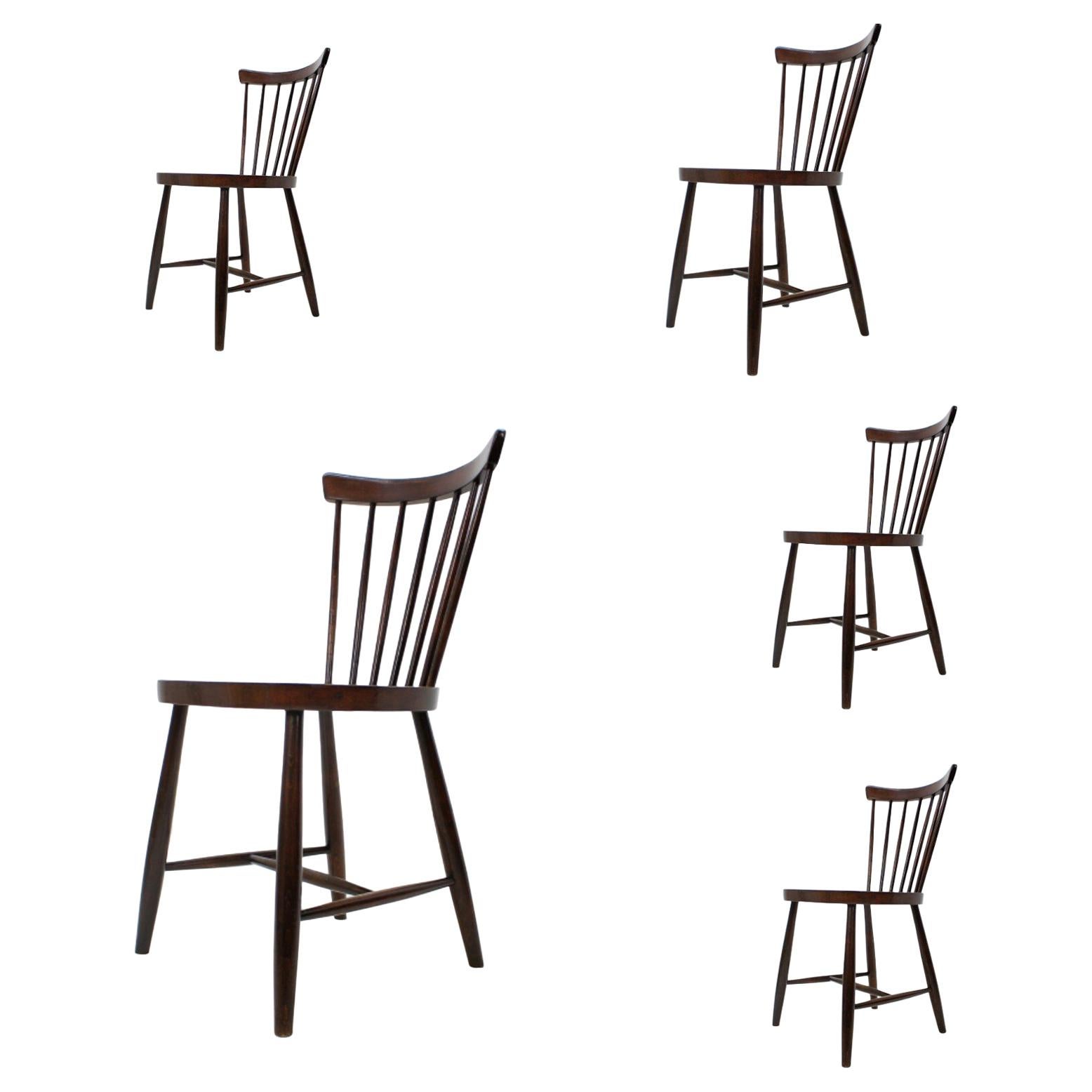 Ensemble de quatre chaises de salle à manger design, années 1960 en vente