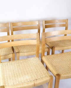 Set Of Five Dining Chairs Model 401 Made In Oak By Jørgen H. Møller From 1960s