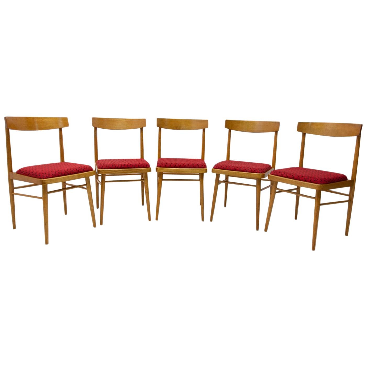 Set of Five Dining Chairs TON, Czechoslovakia, 1970s For Sale